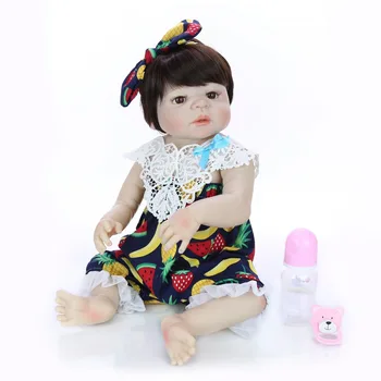 

NPK Real 57CM Full Body SIlicone Girl Reborn Babies Doll Bath Toy Lifelike Newborn Princess Baby Doll Bebe Bonecas Reborn Menina