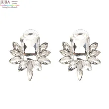 jujia Хорошее качество Женская мода заявление Серьги для женская Мода 2 цвета хрустальные серьги Заводская цена;