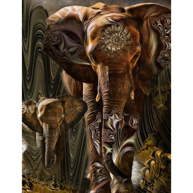 

African Elephant 5D Diamond Painting Embroidery crystal Cross Stitch kits Mosaic diamond stickers Square/Round full drill L357