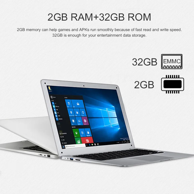 Ultrathin Computer Business 2G RAM+32G ROM Notebook Office Laptop Surf The Internet