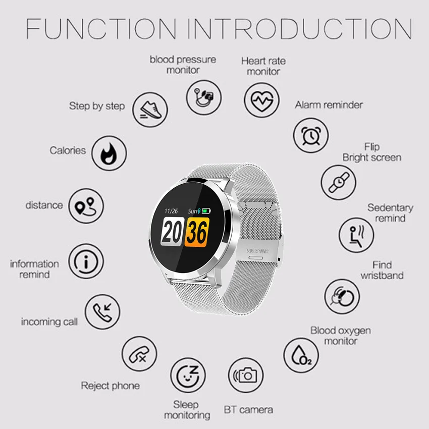 Роскошные Металлические 360 смарт-часы для мужчин и женщин HR/кровяное давление Reloj цветные умные часы подходят для IOS/Moto/Xiaomi VS IWO 8/Fit Bit Not