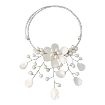 

2017 Real Special Offer Chokers Necklaces Women Pearl Collares Necklaces & Pendants Pretty Mop Flower Ray Choker Wrap Necklace