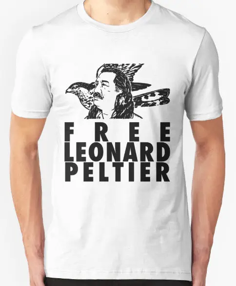 Бесплатная Леонард Пельтье футболка американских индейцев движение AIM Топ ...