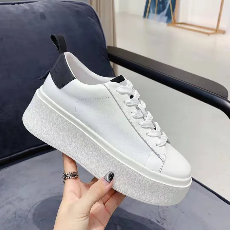 Woman Shoes White Sneakers Genuine Leather Vulcanize Spring Autumn Krasovki Women Casual Shoes Basket Trainers Tenis Feminino