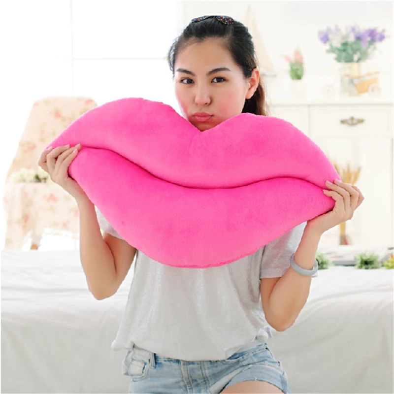 Creative cute gift plush pillow soft stuffed poop cushions red pink lips decorative for chair home hotel bar living room toy kid 6