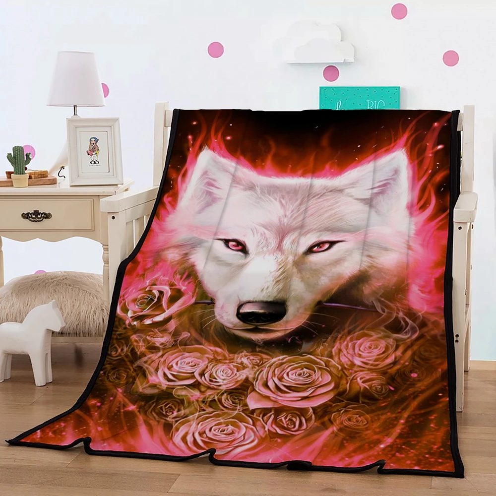 

Cilected 3D Animal Wolf Blanket For Beds Thin Quilt Fashionable Bedspread 150X200Cm Fleece Throw Blanket For Adults
