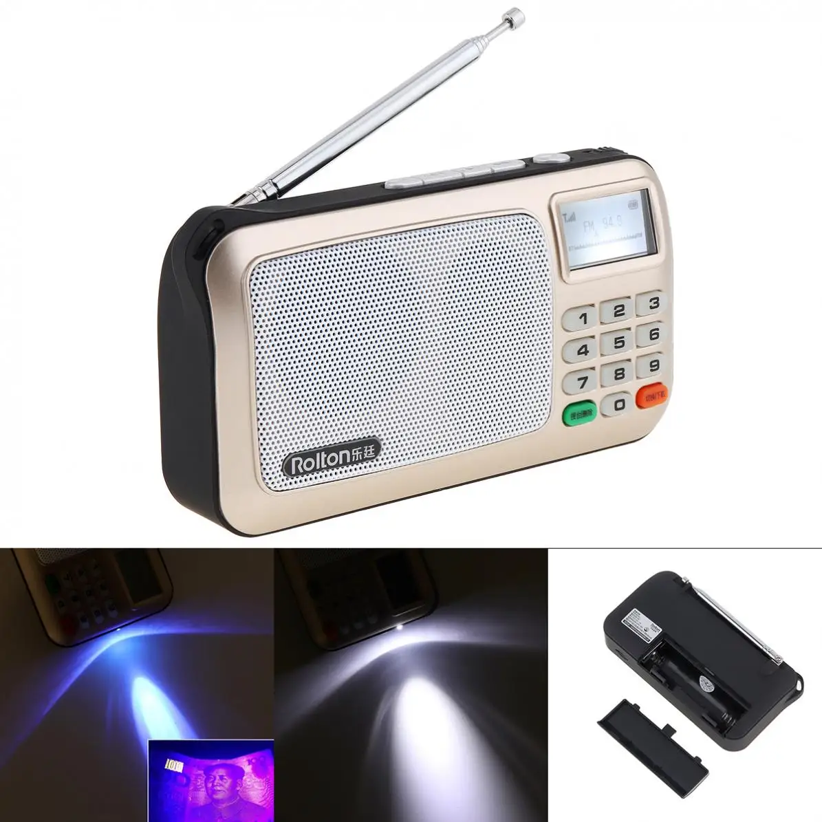 Rolton W505 Портативный карты памяти USB мини fm-радио Динамик с светодиодный Дисплей