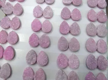 

10-20mm 20pcs Geuniune Druzy Drusy Crystal Quartz Beads teardrop drop peach Cabochon Assorted Jewelry Beads fuchsia red