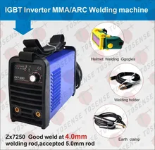 2016 frete grátis 220 v 250A ZX7-250 MMA soldador de solda a ARCO máquina de 4.0mm haste de soldadura acessórios com capacete & braçadeira & lidar com