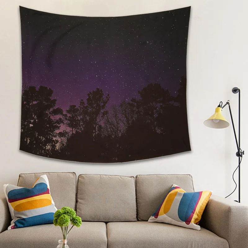 Graceful Night Starry Sky Beautiful Sight Printed Wall Hanging Tapestry