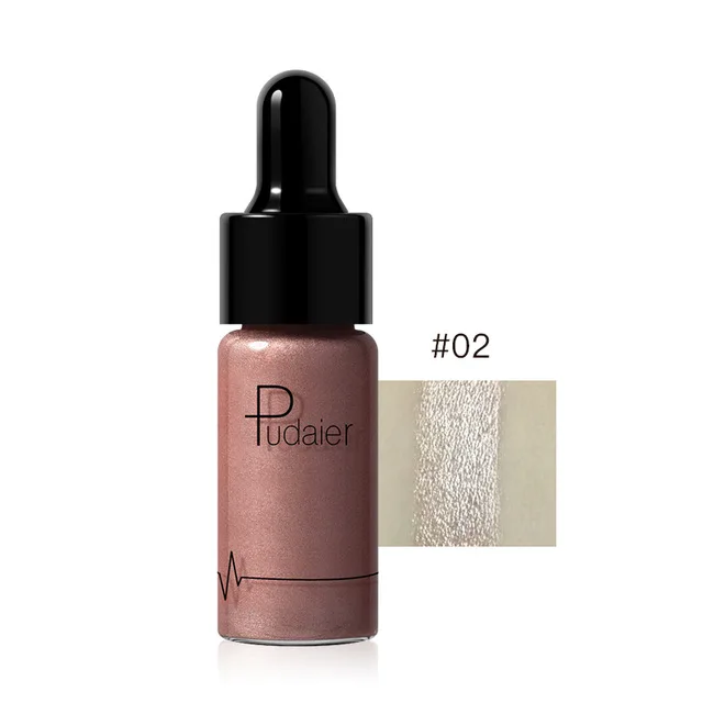 Pudaier пикантные жидкий текстовый маркер составляют масло освещающей консилер, Шиммер Shine губы Face Glow бронзатор Highliter базовый праймер - Цвет: 2