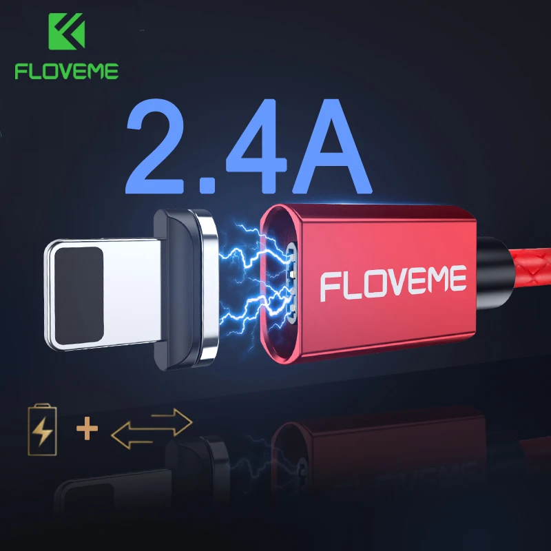 

FLOVEME USB Magnetic Cable For iPhone X 8 7 6 Xs Max 1M Fast Charging Magnetic Charger For iPhone iPad Air 1 2 Magnet USB Cable