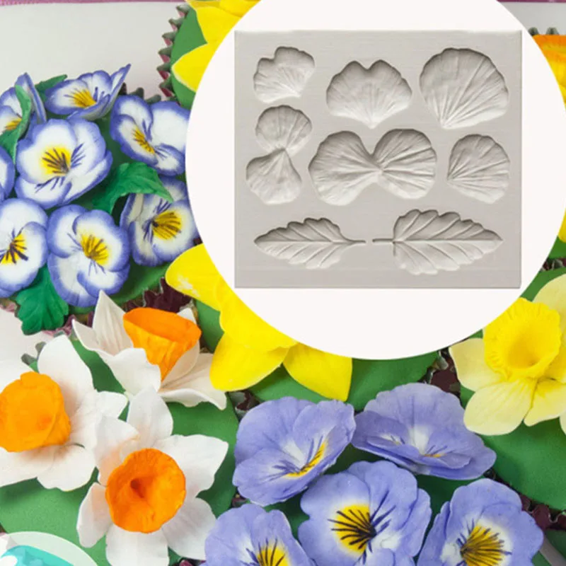 

Sugarcraft Pansies Flower Pattern Silicone Mold Fondant Chocolate Gumpaste Confeitaria Cake Decorating Tools Cookie Cutter