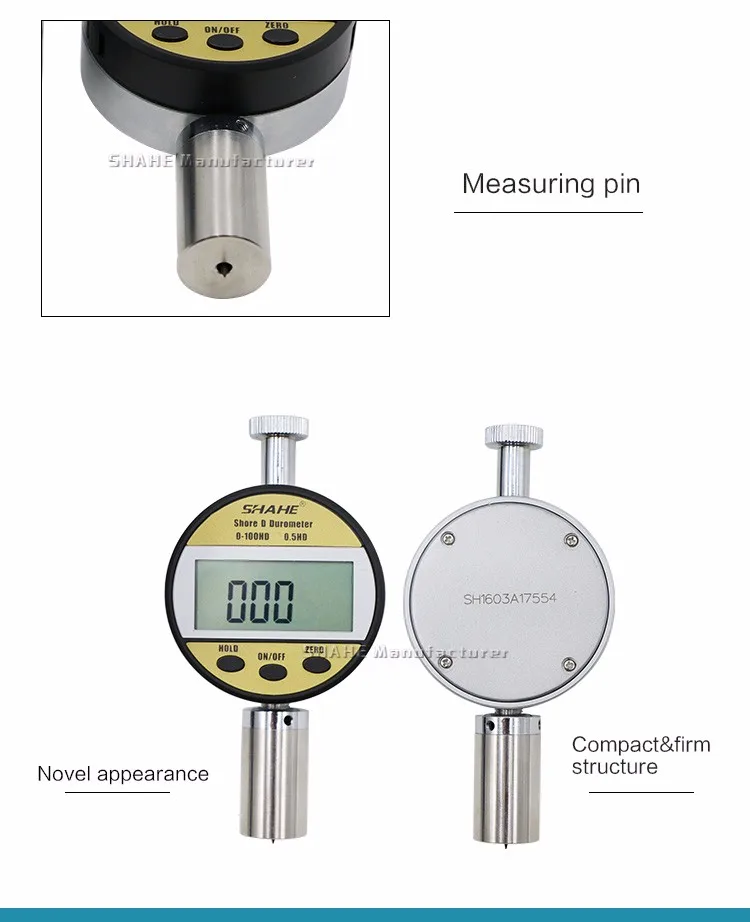 Shahe 20-90D Измеритель Твердости Портативный Измеритель Твердости цифровой береговой дюрометр