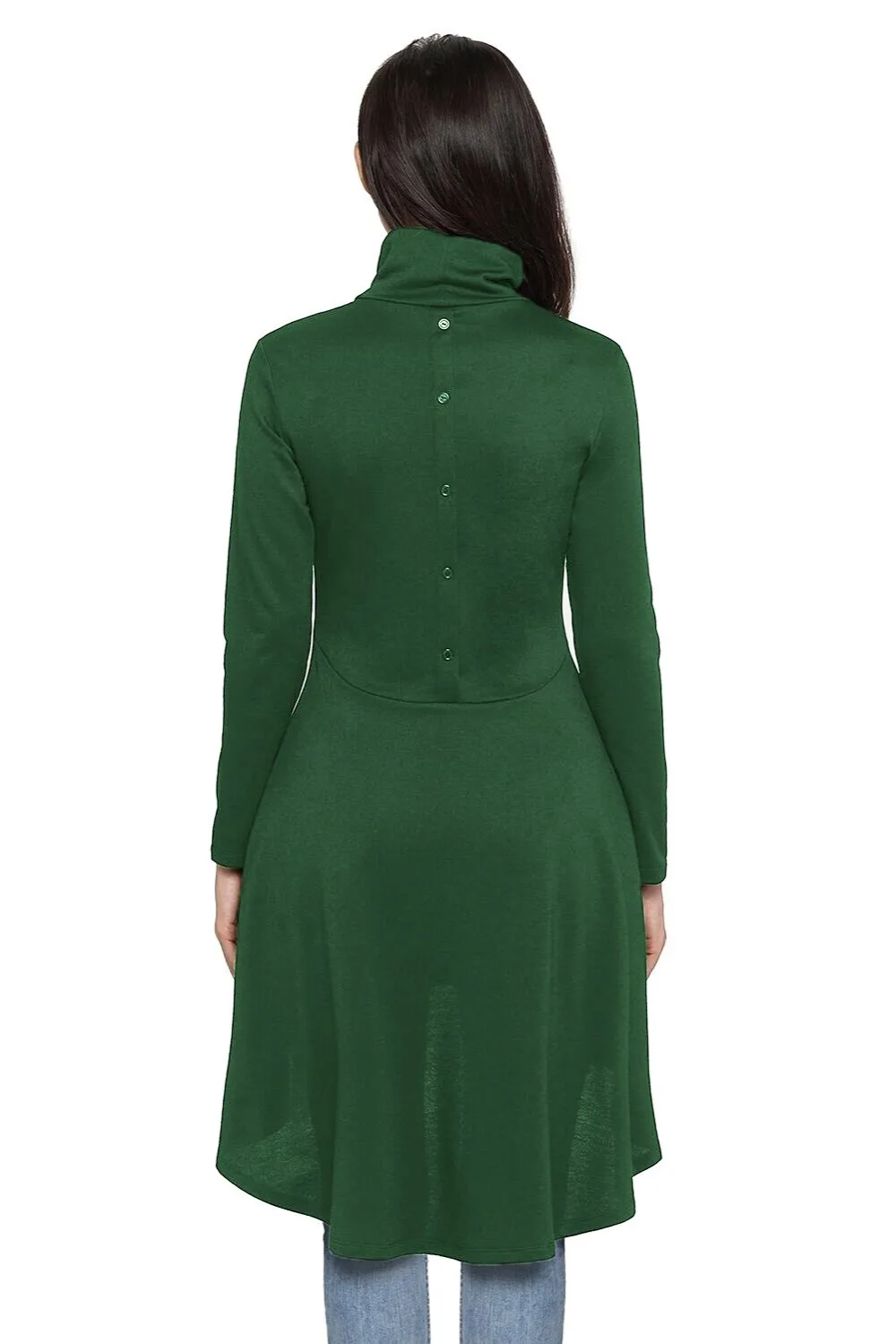 Army-Green-Long-Sleeve-Pocket-High-Low-Tunic-LC250662-9-2