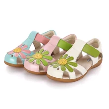 2017 Summer princess flower sandals children s shoes girls high quality comfort sandals shoes kids flat