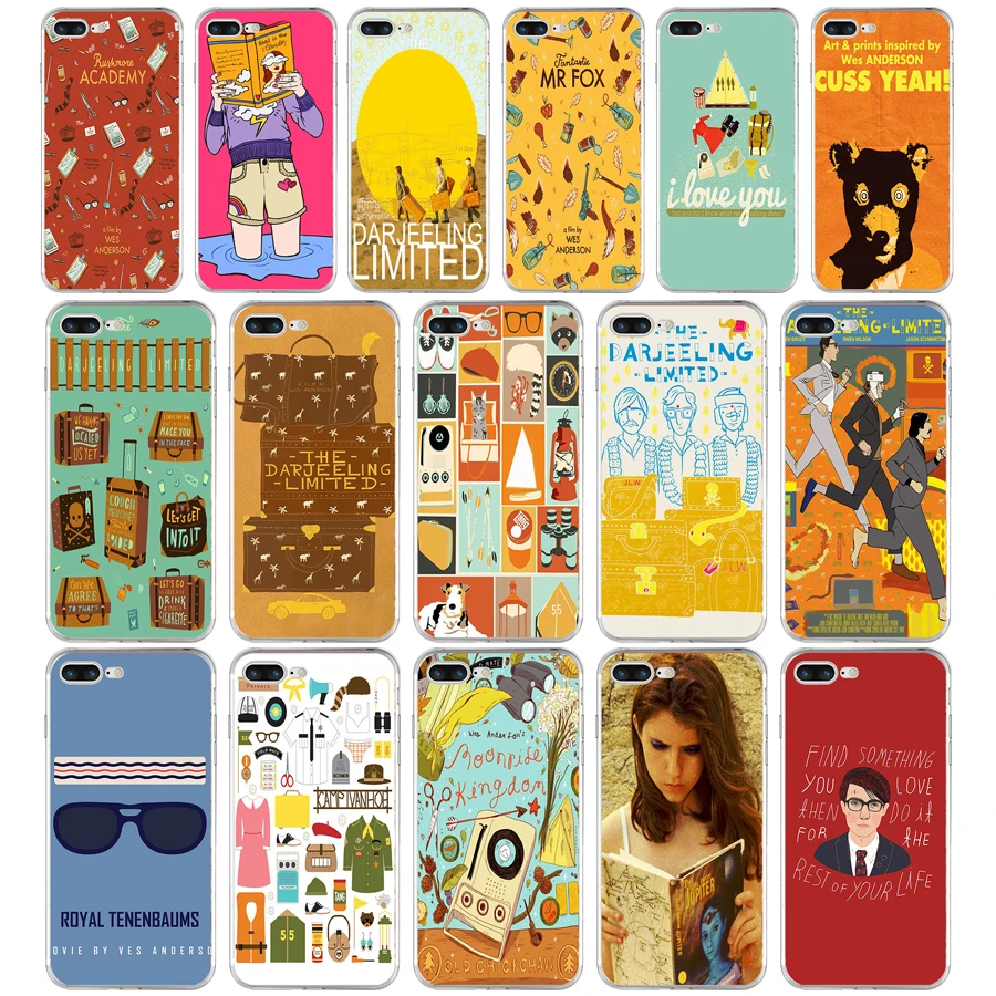 

133SD Wes Andersons Luggage Soft TPU Silicone Cover Case For Apple iPhone 6 6s 7 8 plus Case