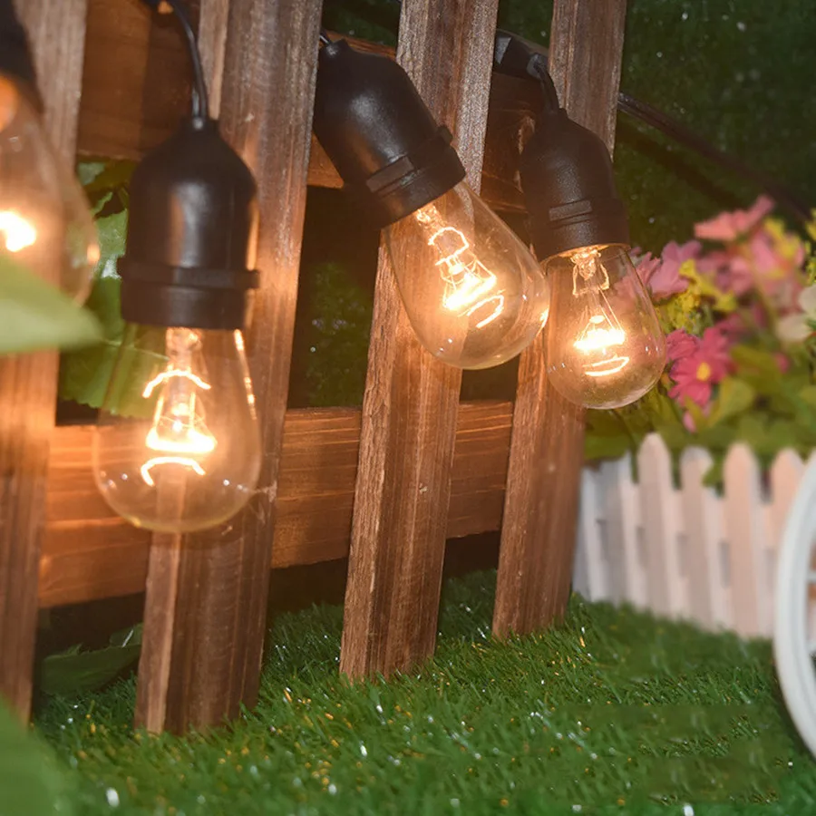 Lâmpadas do Pátio da Classe Festa de Casamento Cordas com 10 10m ao ar Fada Natal Thrisdar Livre Pcs Edison Comercial Gazebo Guirlanda Luz 11 10M Ao Ar Livre pcs Edison Lâmpadas