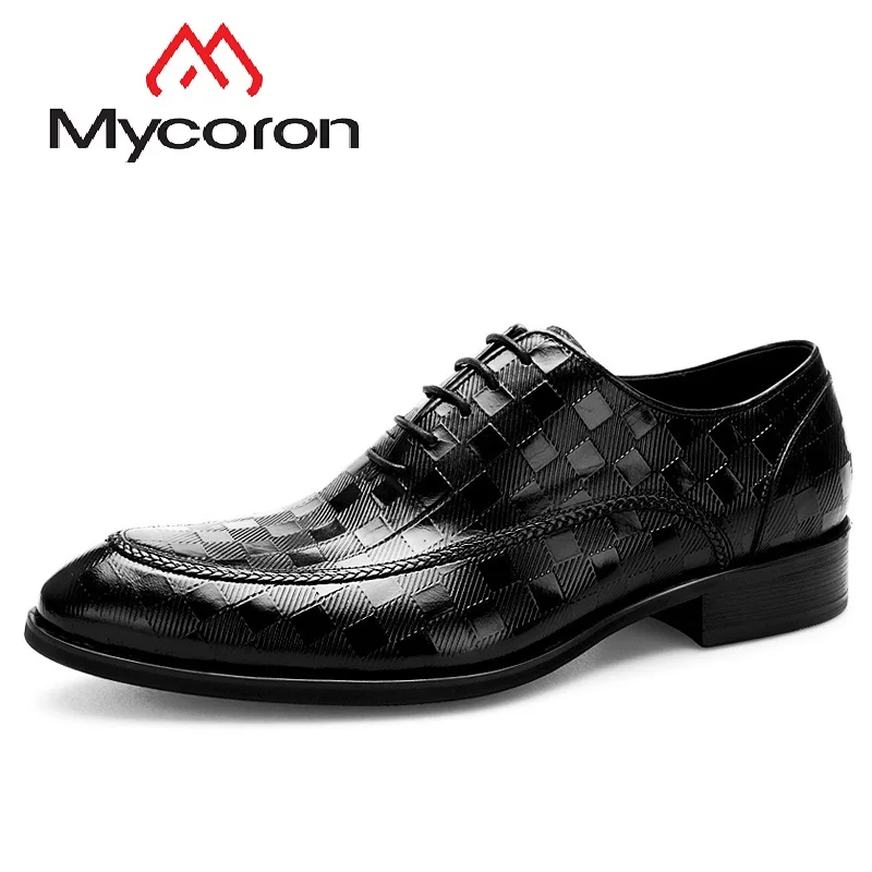 

Mycoron Handmade Woven Pattern Top Quality Genuine Leather Oxford Shoes Men'S Pointed Toe Shoes For Business Suit Wedding Shoes