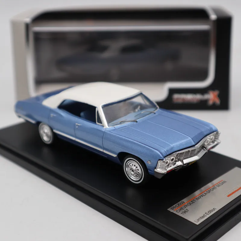 Премиум X 1:43 Chevrolet Impala Sport Sedan 1967 синий металлик PRD559 литье под давлением модели автомобилей Ограниченная серия Коллекция