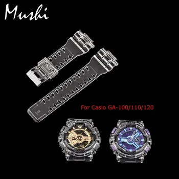 

16mm Rubber Watchbands Transparent Men Sport Diving Silicone Watch Strap Watch Case Metal Buckle For g-shock Watch Accessories