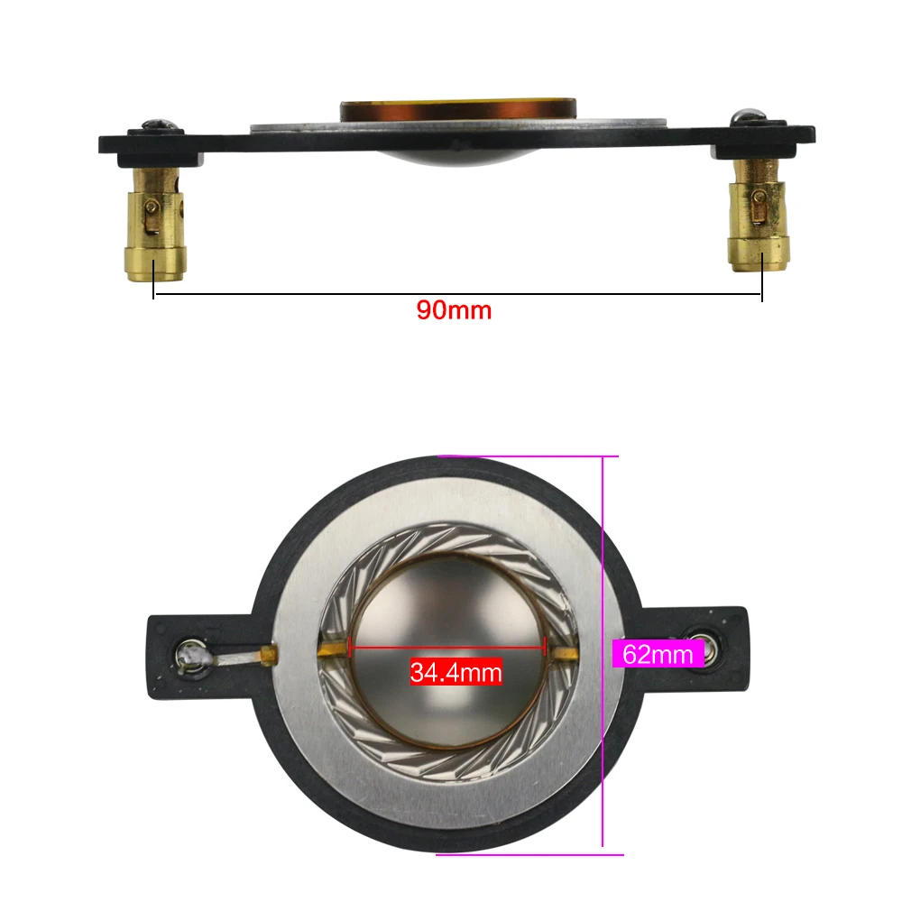 Ghxamp 34,4 мм высокочастотная диафрагма Voice Coil Титан плоскую Алюминиевый Водитель 34,5 основные компоненты с колонкой 90 мм 1 пара