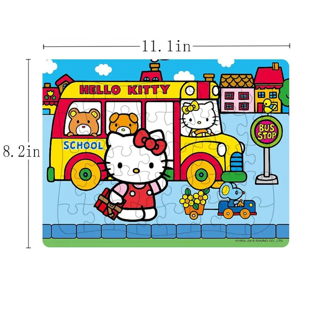 Hello Kitty 40 шт пазл для детей 4 8 Обучающие Развивающие Пазлы игрушки рождественские