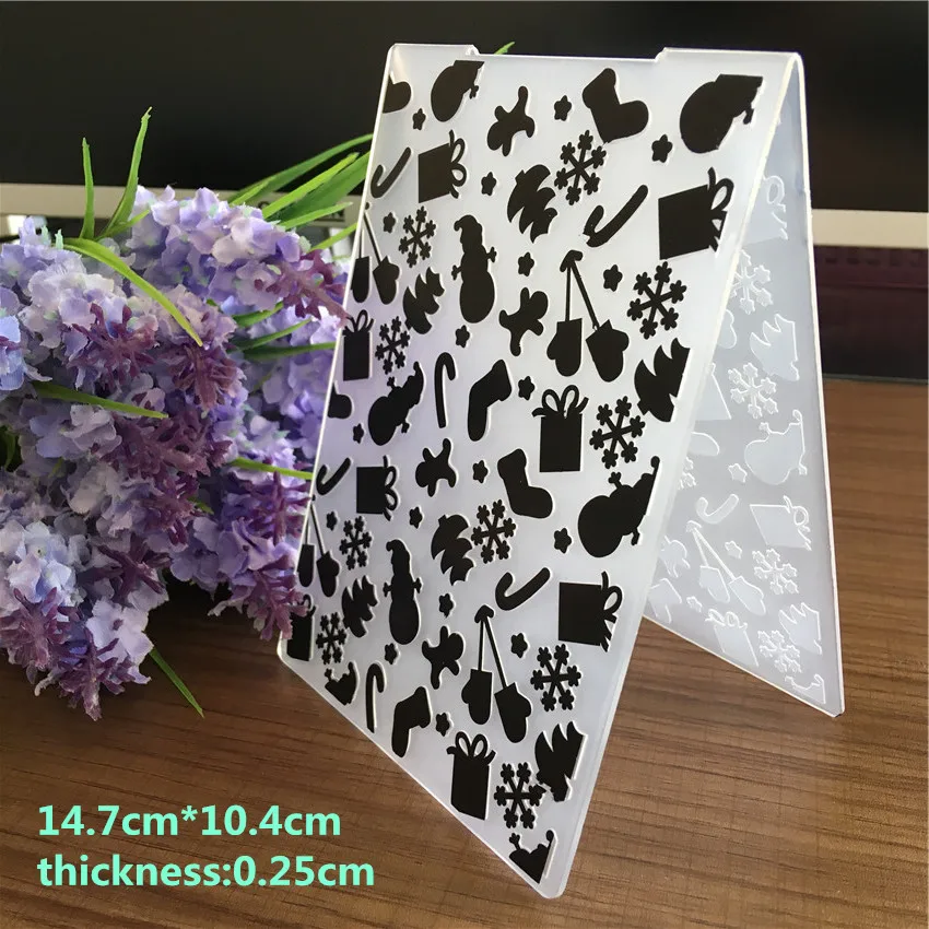  winter embossing folder set for paper card photo album Christmas greeting card snow snowflake snowm - 32903981383