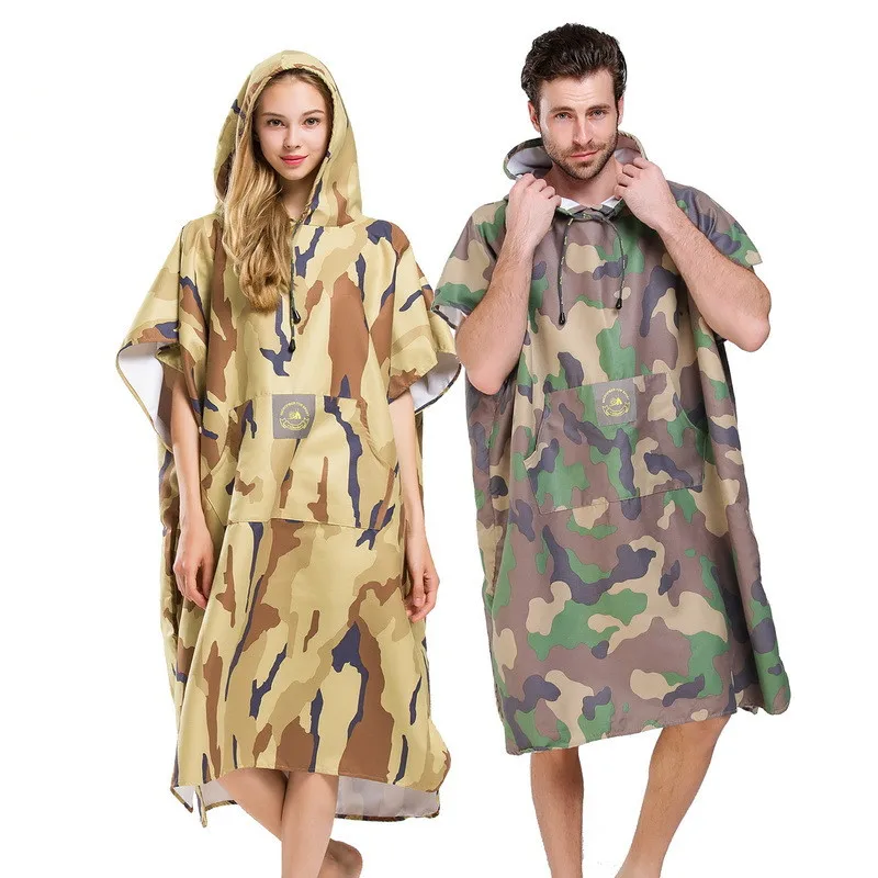 

Jungle Camouflage Sports Towel Robe Bath Towel Outdoor Adult Hooded Beach Towel Poncho Bathrobe Towels Women Man Bathrobe