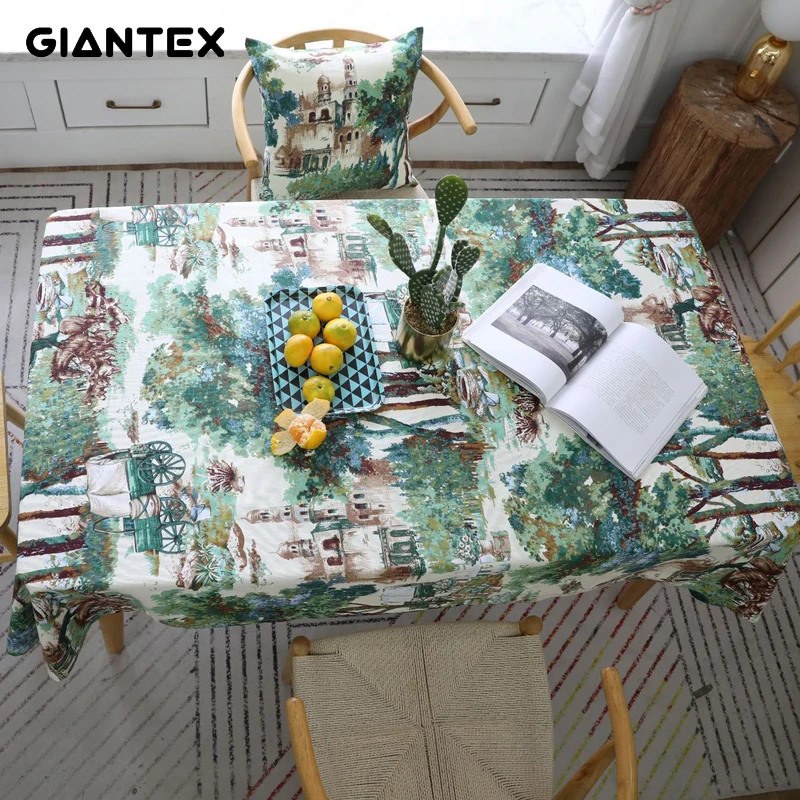 GIANTEX Декоративная скатерть хлопковая прямоугольные скатерти для обеденного