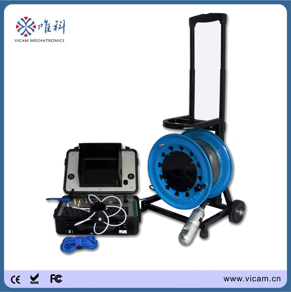 

Vicam 360 degree camera underwater panning video camera 100 meter cable water well inspection camera robot V8-3288PT-2