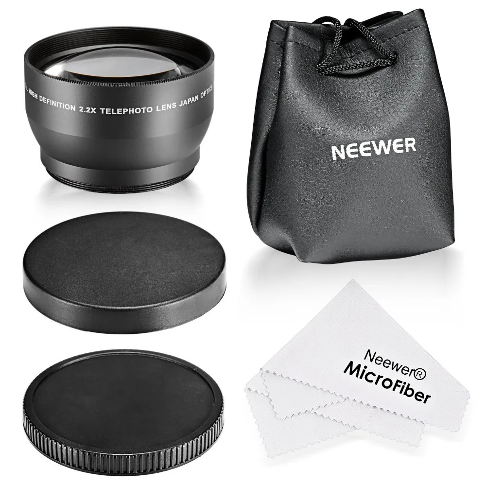 Neewer 52/58 мм 2.2X Профессиональный телеобъектив с микрофиброй ткань для чистки Nikon Canon и других цифровых зеркальных камер