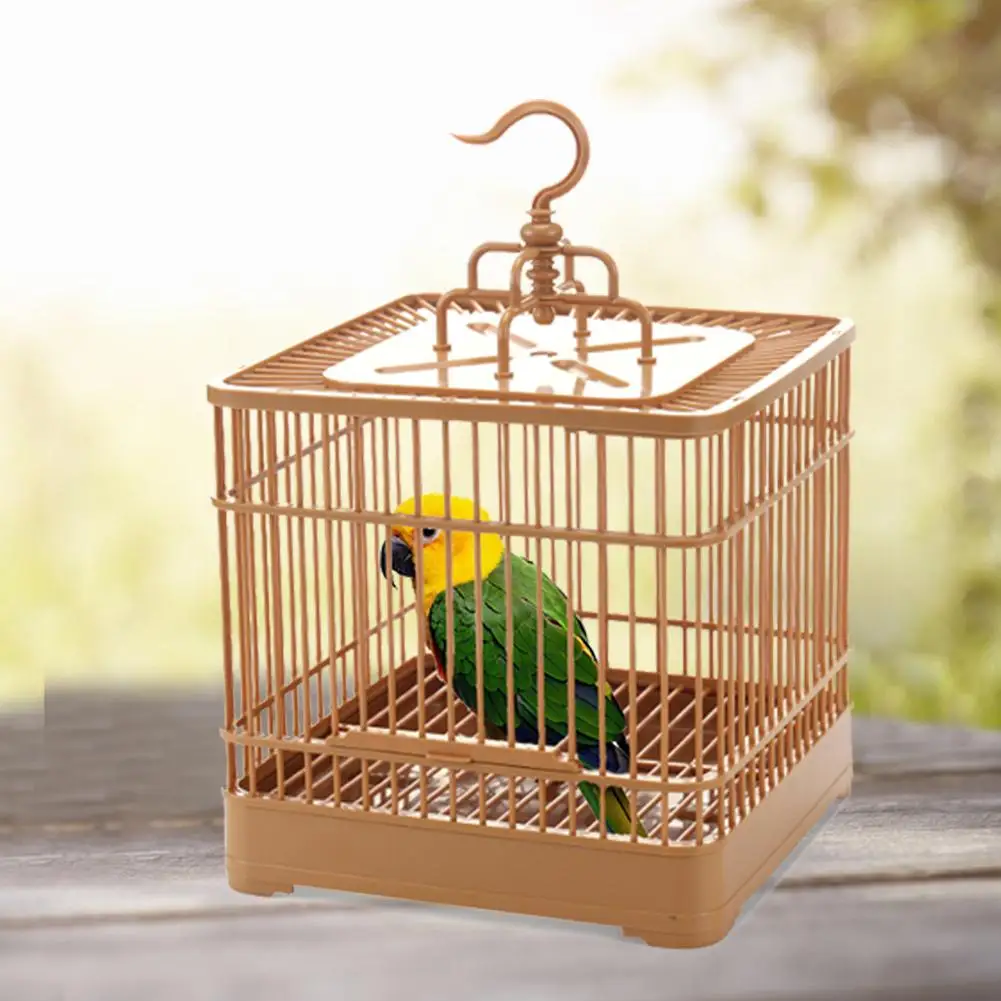 

Bird Feeding Cage Breathable Bird Carrier Parrot Retro Square Travel Cage For Small Birds Pet Supplies Drop Resistant Durable