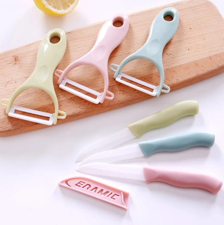 

European Travel Set Ceramic Fruit Knife Peeler Two Kitchen Tools Apple Fruit Vegetable Peeler Kitchen Utensils