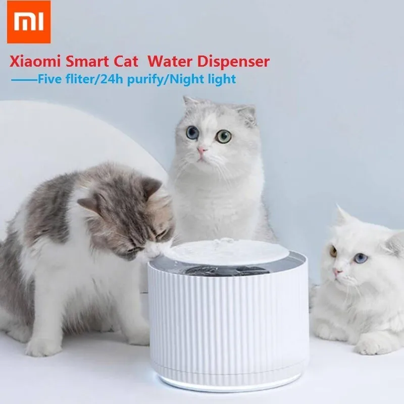 

youpin Smart Cat Pet Water Dispenser Water Purifier 5 layer filter 360 Degree Open Drinking Tray Animal Drinking Fountain