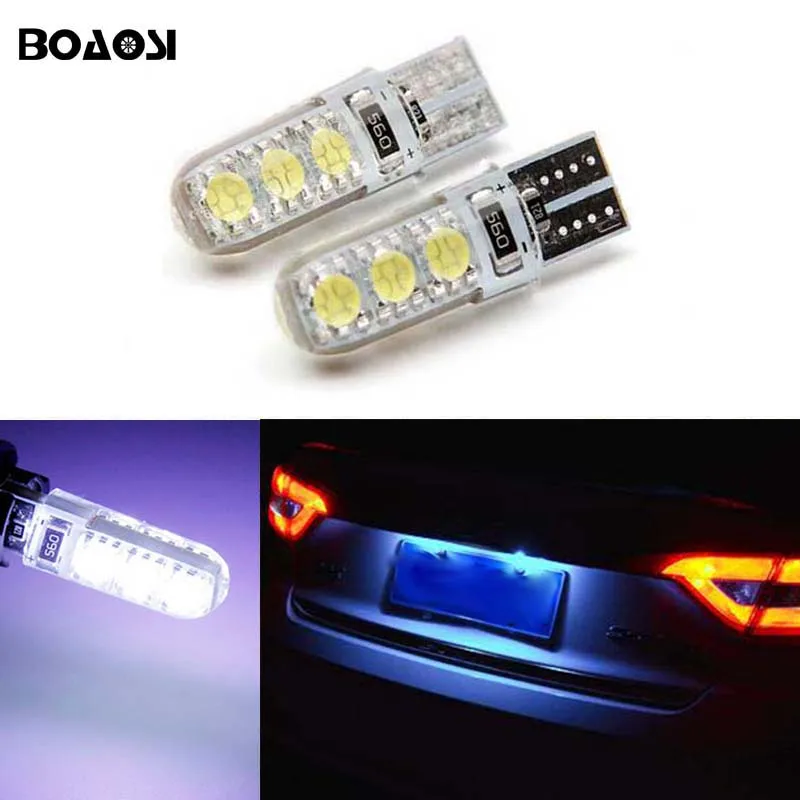 2x Автомобильные светодиодные лампы без Ошибок T10 4014 SMD холодный белый свет