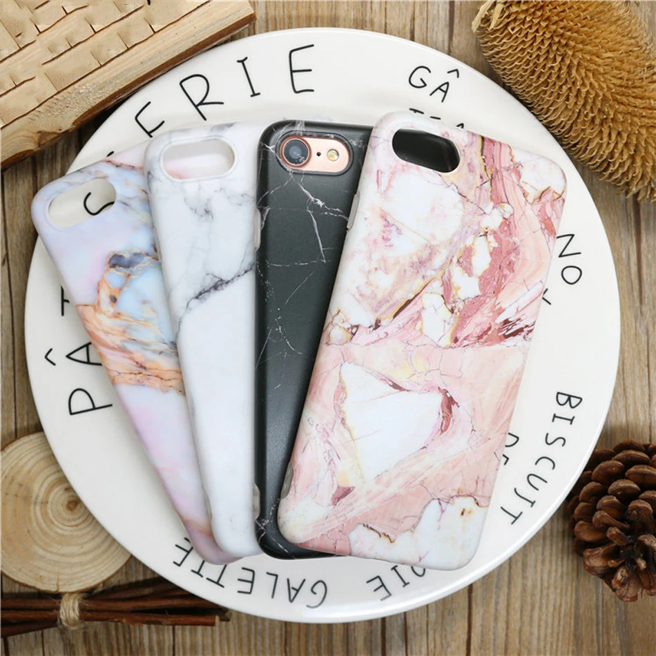 Модные мраморные чехлы для телефонов Чехол iphone 6 Apple S 7 Plus 6splus Coque IMD TPU задняя