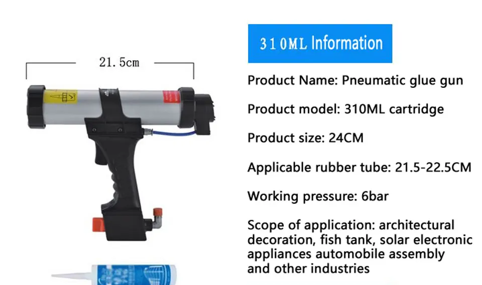 310 мл монтажный пистолет пневматический пистолет для клея пневматический герметик с быстрым регулируемым клапаном для краски и украшения силиконовые инструменты