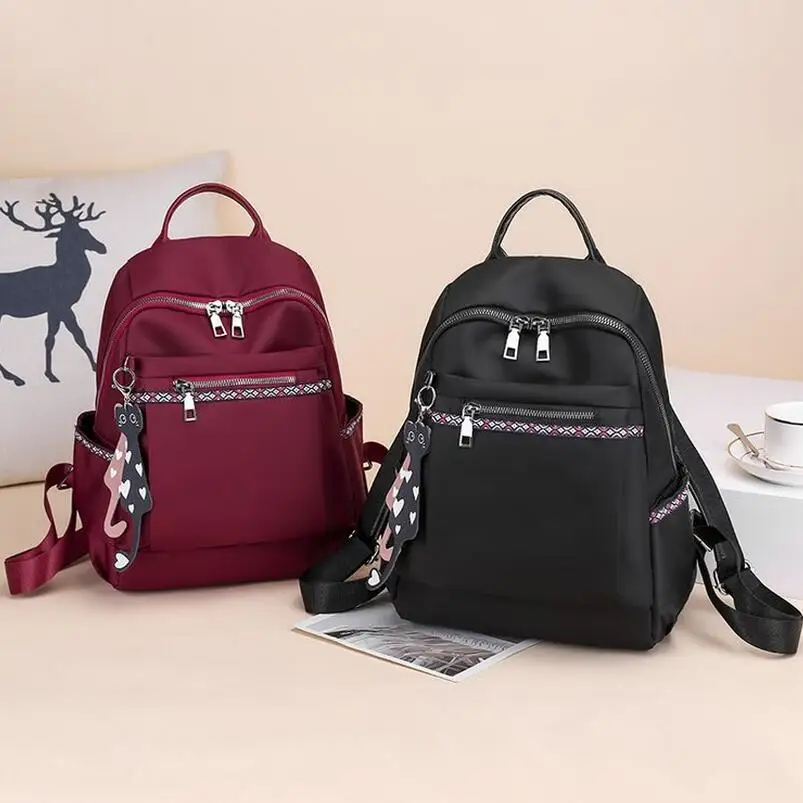 

Backpack Women Leisure Backpack Ladies Solid Color Oxford Cloth Knapsack Casual Travel Bags For School Teenage Girls Backpacks