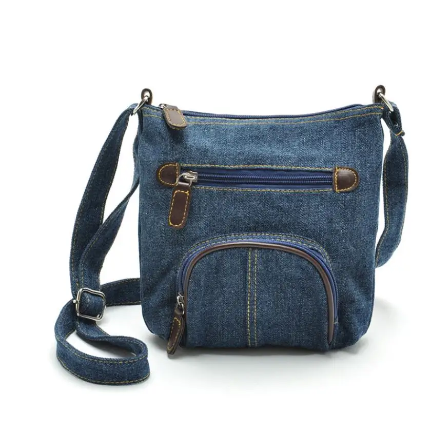 Fashion Womens Handbag Denim Crossbody Satchel Shoulder Zipper Handbag Casual Ladies Messenger