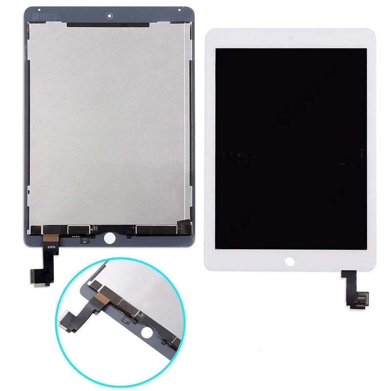 5Pcs DHL Free Black/White For iPad Air 2 A1566 For iPad 6 A1567 LCD