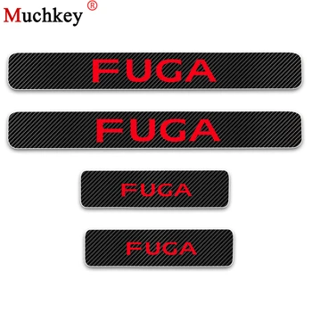 

Car Styling For Nissan Fuga Carbon Fiber Vinyl Sticker Car Door Sill Protector Scuff Plate Door sill guard Car Accessories 4Pcs