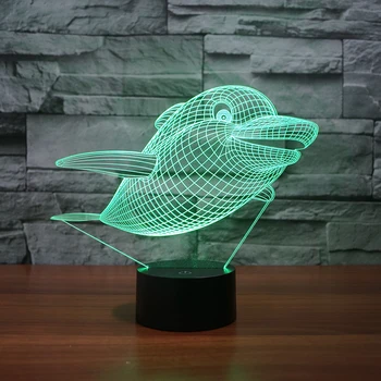 

Dolphin design 7 Changing Colors 3d illusion night lamp