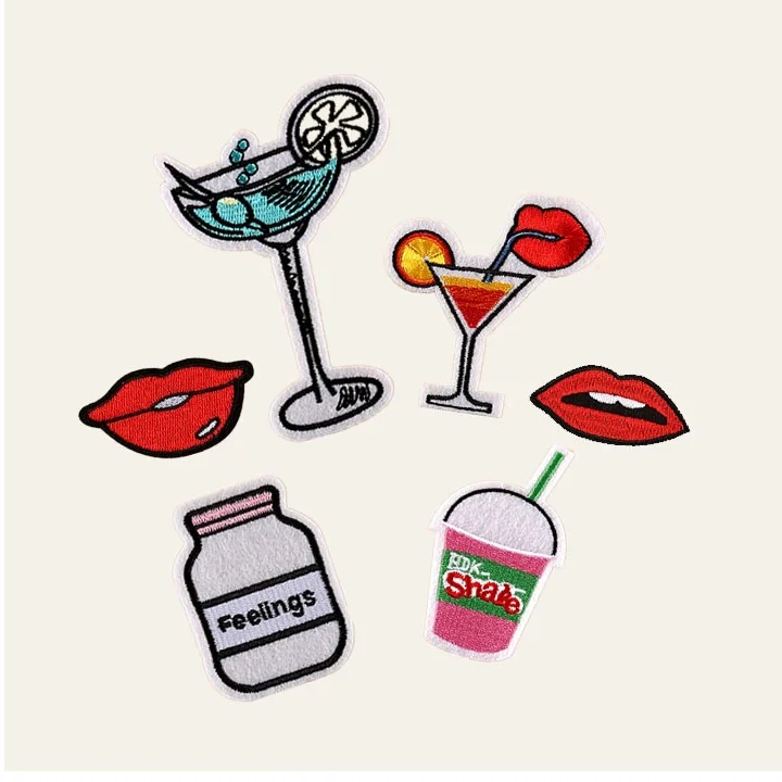 cup lips patches for clothes 1