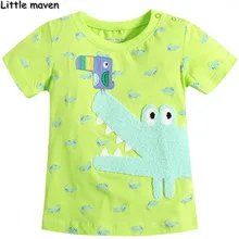 Little maven kids brand clothing 2016 new summer fashion baby boys clothes t shirt Cotton crocodile embroidered brand tops L059