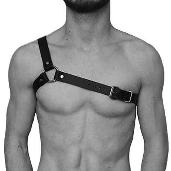 

men Leather Harness belt Sexy Punk Faux Leather Adjustable Body Chest Harness Body Bondage New Black Belt leather Suspenders