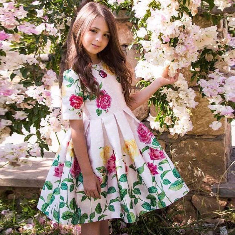 Comprar Vestidos infantiles para niñas con flores disfraz de princesa vestido de fiesta Ropa para Niñas 2019 verano para niñas pequeñas Vestidos para niños