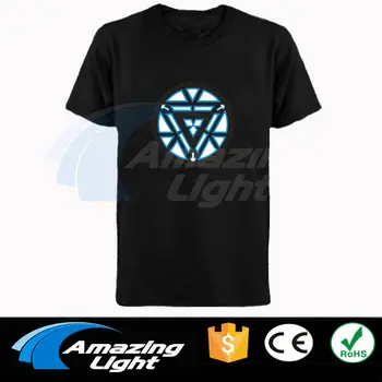 

Fantastic Unisex EL T-shirt Sound Activated led t shirt cosplay Light Up Down Music Party Equalizer LED TShirt