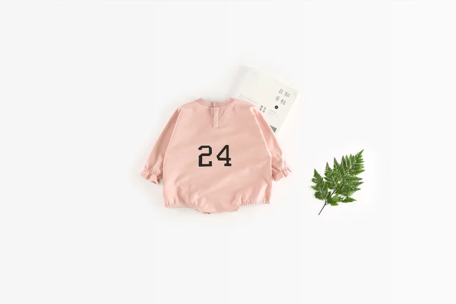 Spring Baby Rompers 2018 In Kids Girls Jumpsuit Newborn Unisex Rompers with Letter Numer 24 Printed Cute Boys Rompers 6M-24M (5)