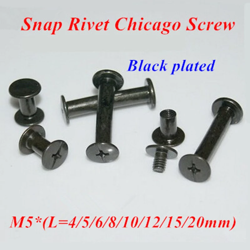 Chicago Screws - Gunmetal - #8 - (.203 x .500) - (10 Pack)